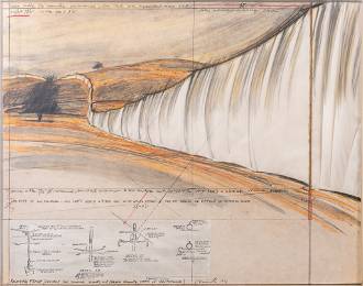 Christo "Running Fence" Drawing Collage, 1976