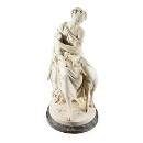 Ignazio Jacometti (Italian, 1819-1883),  Carved Marble Figure of a Shepherdess with Goat and Kid,