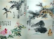 LOT OF 4, CHINESE PAINTINGS ATTRIBUTED TO, ZHANG DAQIAN