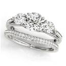 Natural 2.75 CTW Diamond Engagement Ring SET 18K White Gold