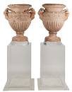 Pair of Antique Italian Neoclassical Terracotta Urns